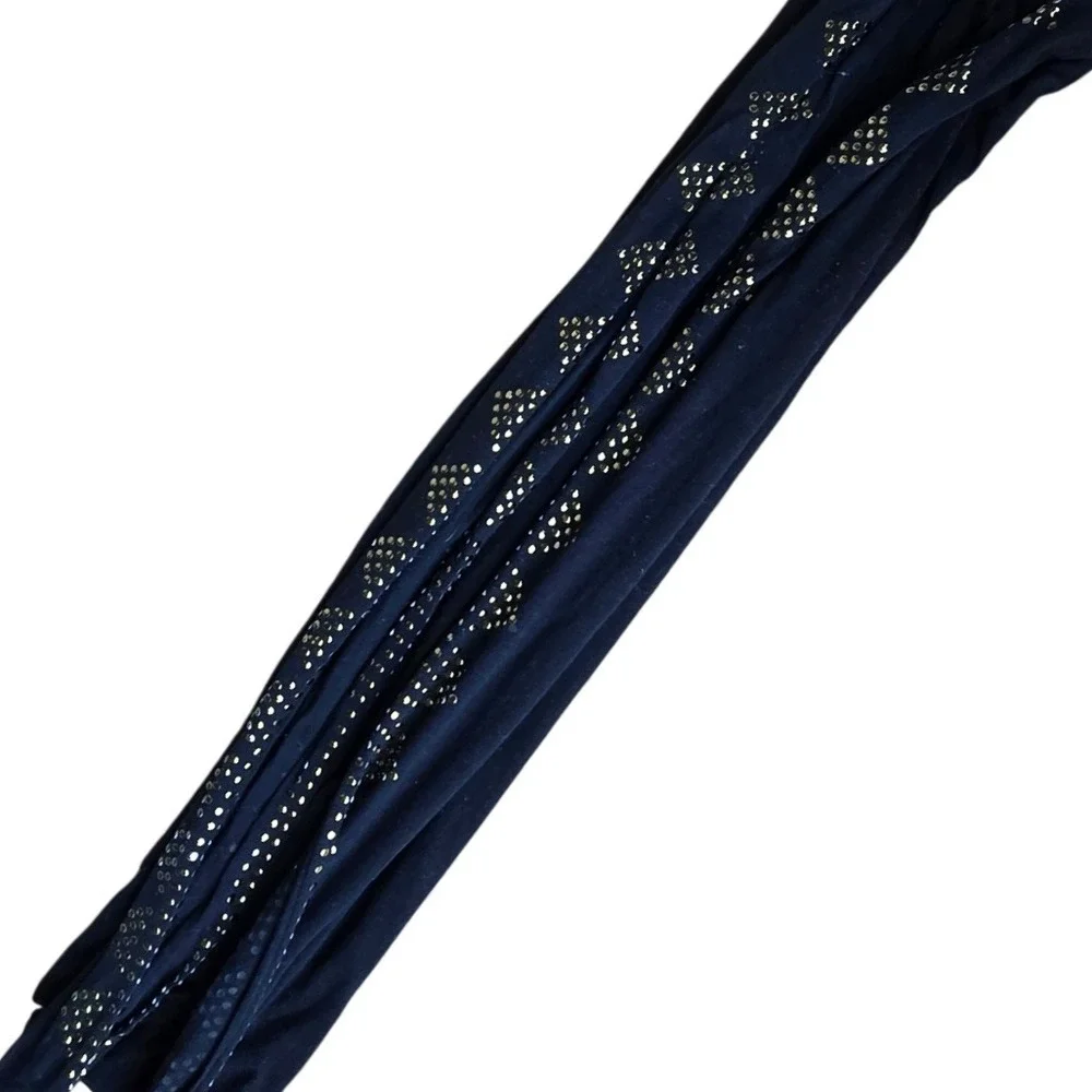 INFINITY SCARF lightweight black with gold tone embellishments‎ pyramid pattern